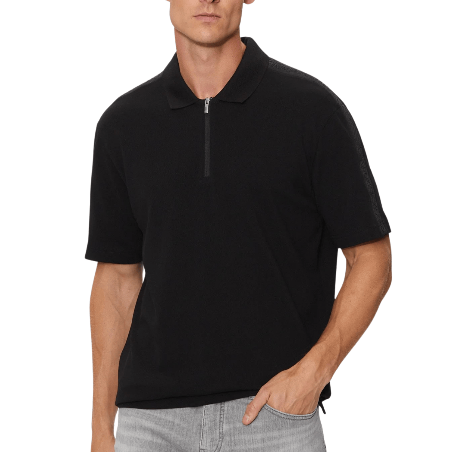 CAMISA POLO ARMANI EXCHANGE PRETA 6DZFLC ZJM5Z