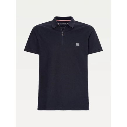 CAMISA POLO TOMMY HILFIGER MODERN ZIPER AZUL MARINHO